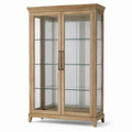 Vitrinenschrank mit 2 Glastüren und 3 Glasböden, Naturbraun, 110 × 42 × 190 cm